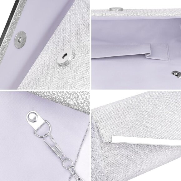 Glitter Evening Bag, Formal Envelope Clutch Purses for Women, Ladies Handbag for - Picture 5 of 7